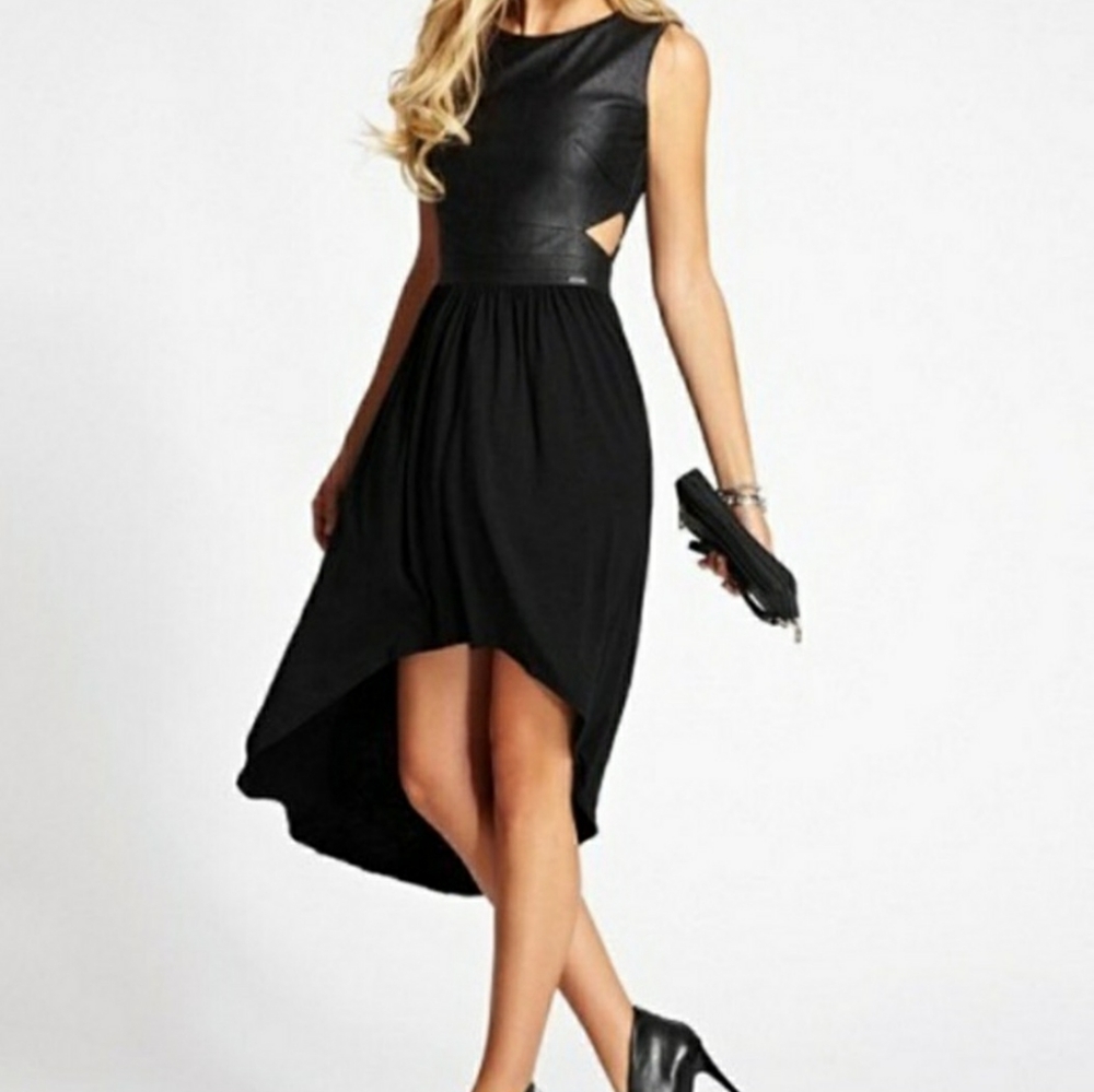 Guess Ximena Faux Leather top dress NWOT